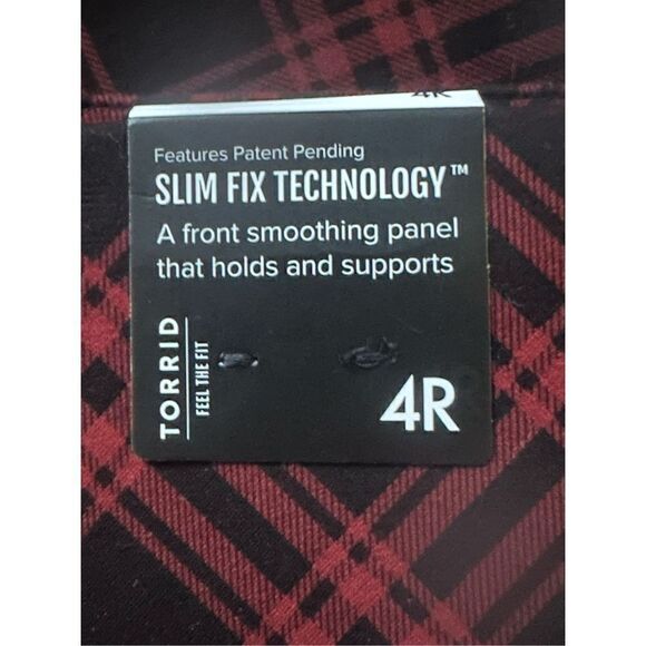 Torrid Pixie Skinny plaid size 4 Luxe Ponte High-Rise Pant red black - Picture 8 of 10
